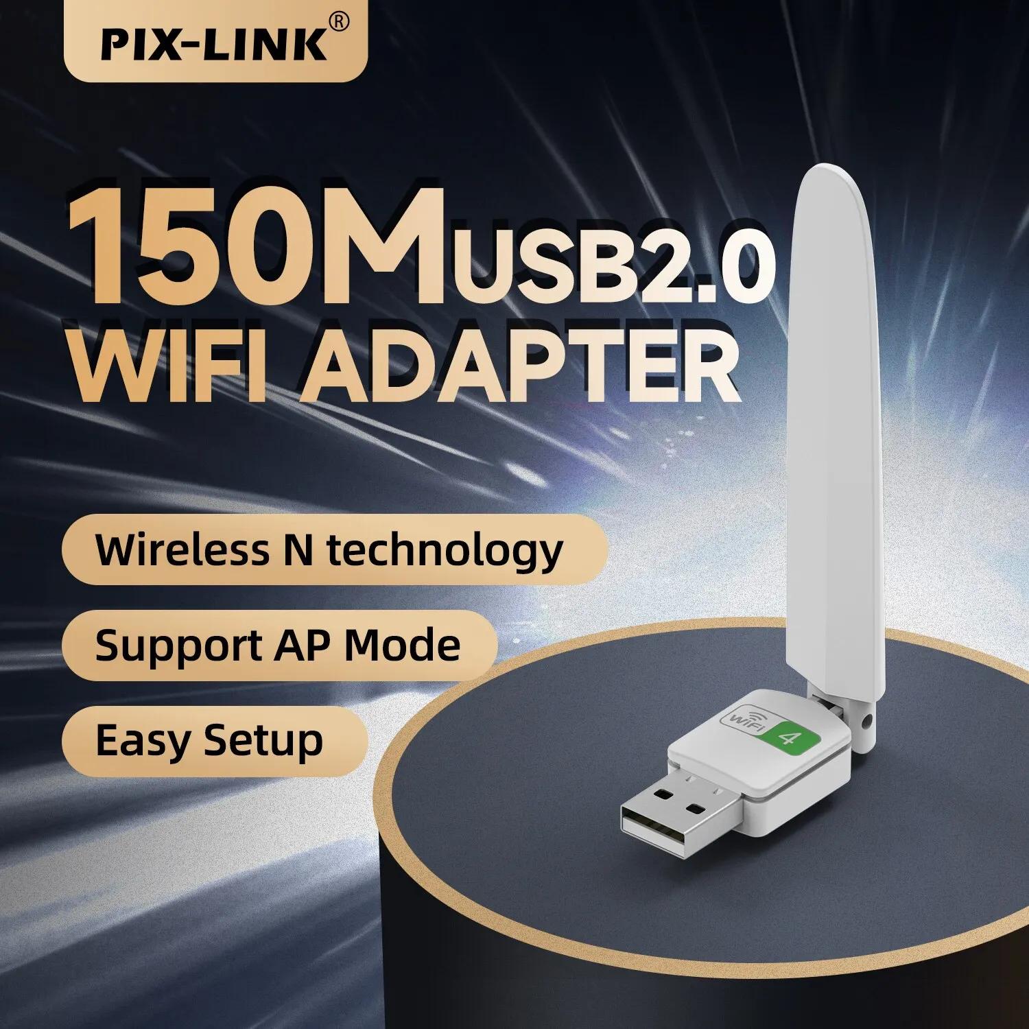 PIX-LINK UW10S 150Mbps Ʈũ ī Ĩ, RTL8188   USB  , PC  ޴ , 2.4GHz